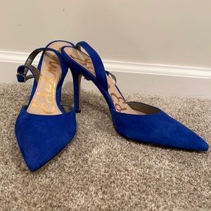 Sam Edelman royal blue suede sling backs